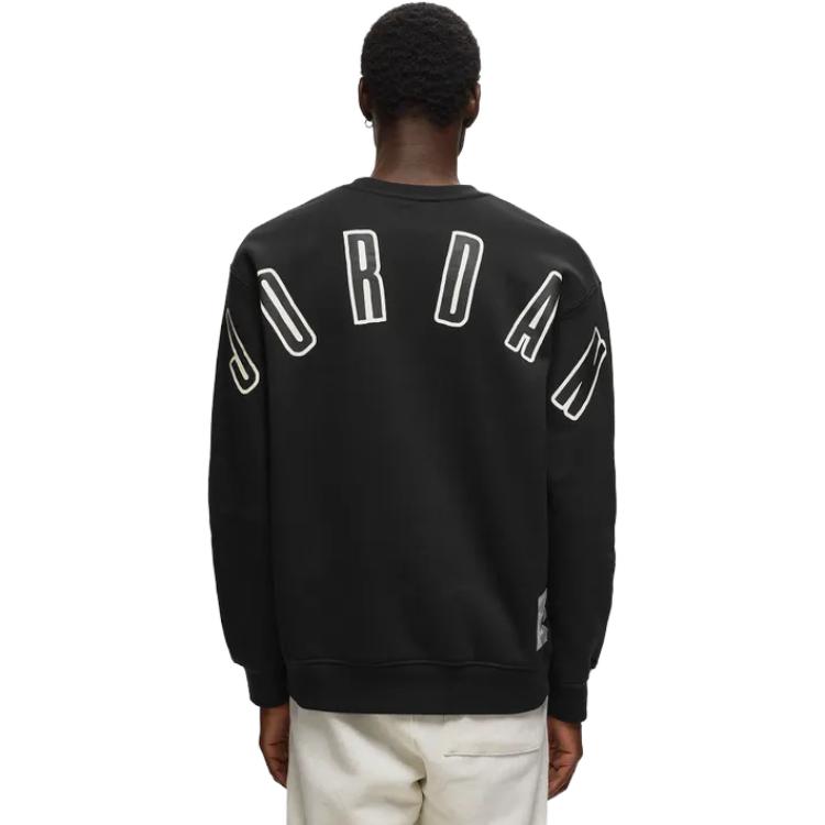 Jordan Printed Fleece Crew Neck Casual Sweatshirt Men Tops Black FB7020-010