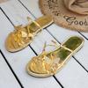 Comfortabele Dames Slip-on Sandalen met Ronde Neus en Strik - Grote Maat, Platte Zool, Enkele Band voor Buitengebruik