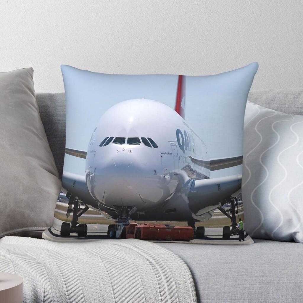 Qantas Airbus A380 Pillowcase Polyester Linen Velvet Creative Zip Decorative Throw Pillow Case Home Cushion Case