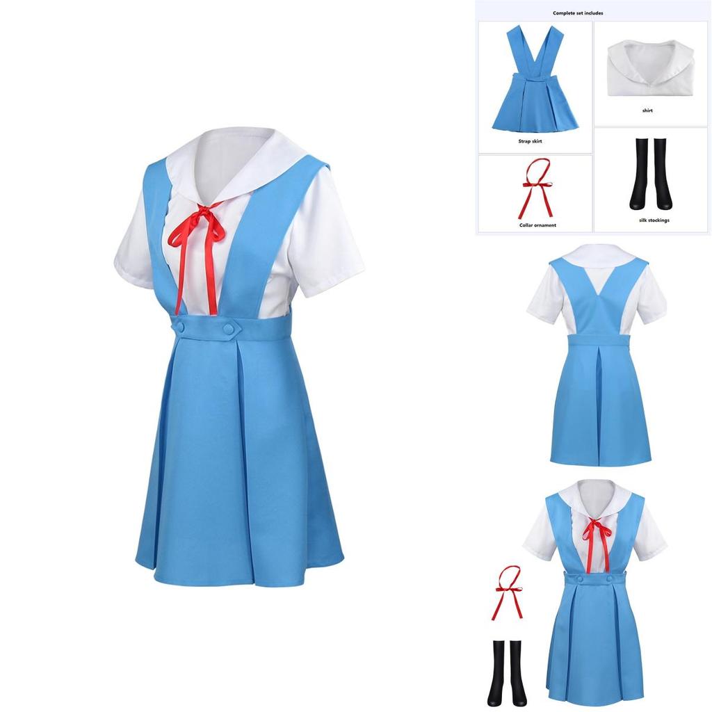Japanese Pop Culture Cosplay Costume Strap Dress Socks Shirt Collar Included