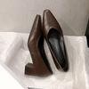 Genuine  Square Toe Shoes for Women High Heeled 2025 Spring Autumn Newest Pumps Wedding Party Shoes Woman Office Pumps