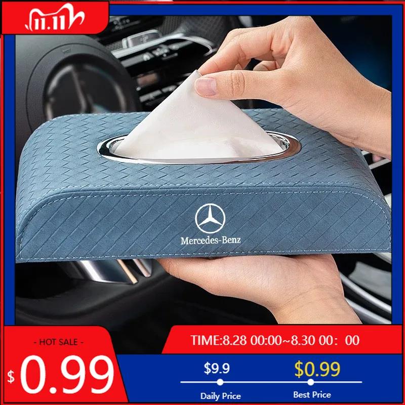 GLC GLB Auto Taschentuchbox Leder Serviettenpapier Aufbewahrungs-Organizer Für Mercedes Benz AMG W206 W204 W205 W212 W213 W221 W222 W223 W2