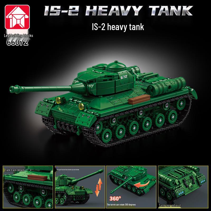 Leyi 66050-72 Leopard 2A7 Main Battle Tank Model - Advanced Military Building Blocks Toy for Boys.