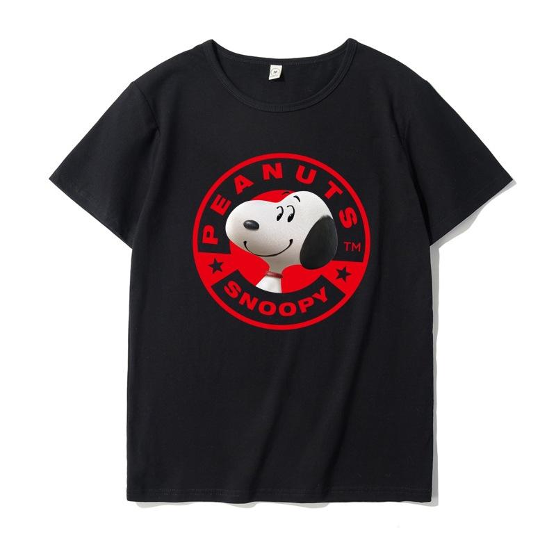 Classic Snoopy Cotton Men's Women's T-shirt Snoopy Cartoon Printed Summer Fashion Casual Comfortable Top Street Clothing