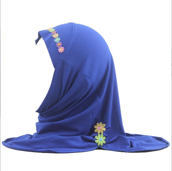 

Kids Girls Muslim Beautiful Hijab Islamic Arab Scarf Shawls Flower Pattern Ramadan