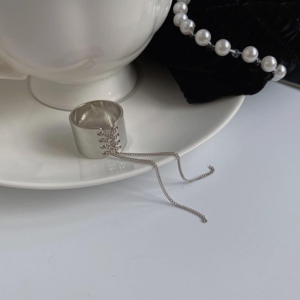 Hip Hop Chain Tassel Rings Adjustable Opening Open Ring Fashion Party Jewelry