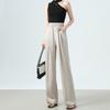 Narrow version wide-leg pants women's spring new high-waisted loose jacquard satin straight trousers casual pants
