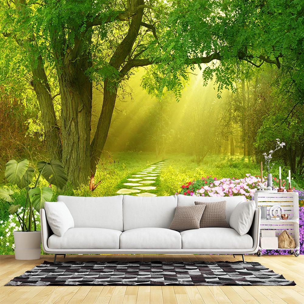 Forest Wallpaper Flowers Butterfly Forest Wall Murals Living Room Home Decor