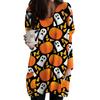 New Halloween Long Sleeved Round Neck Dress for Autumn and Winter
