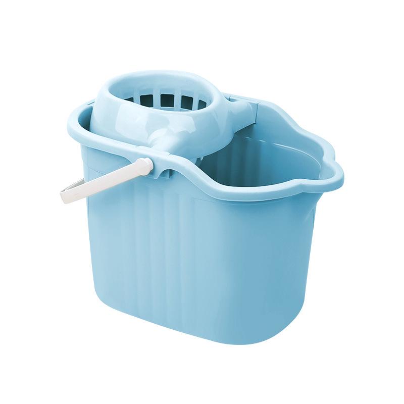 Wheeled Rectangular Mop Bucket with Handle - Large Capacity, Thickened Design for Easy Cleaning and Dehydration
