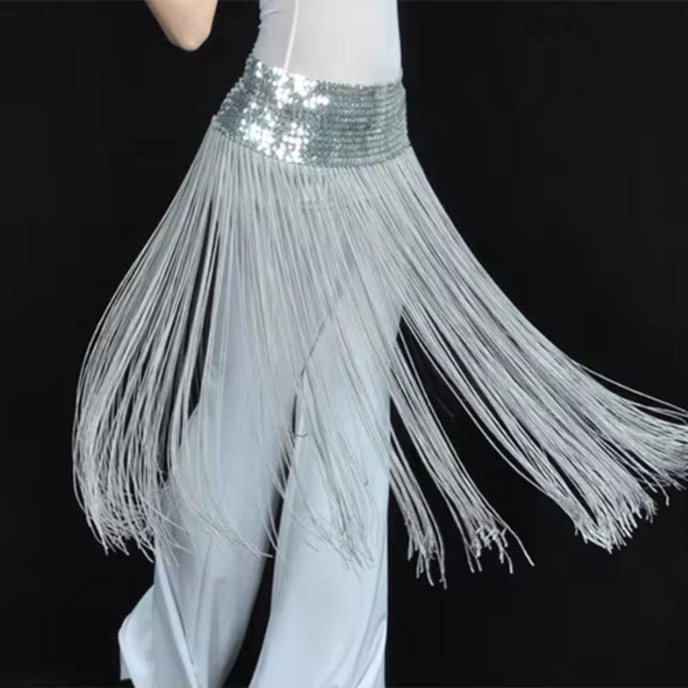 Long Tassel Belly Dance Hip Scarf Creative Sequin Waist Chain Belly Dance Belt  Women Accessory