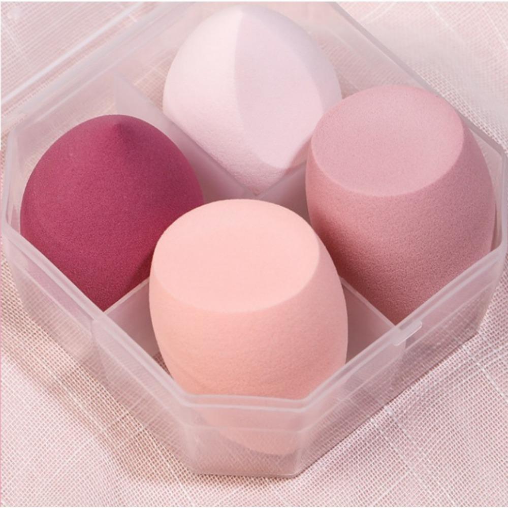 

Набор спонжей для тонального крема из 4 предметов с футляром для хранения, безупречным яйцом блендера для сухого и влажного использования для жидкости, BB-крема, консилера, рассыпчатой ​​пудры для выпечки 1set of 4pcs розовый