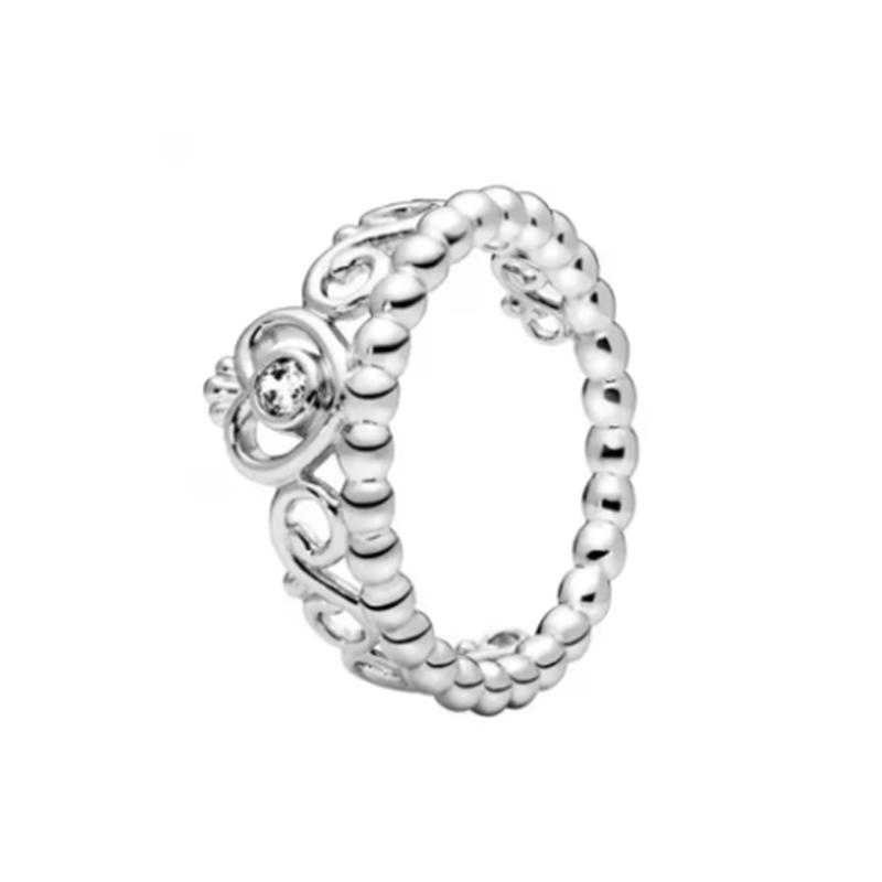 New 925 Silver Sparkling Bow Double Hearted Zircon Ring for Women DIY High Quality Wedding Jewelry Gifts