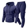 Men's Casual Outdoor Sports Two-Piece Set - Color Sweatshirt and Elastic Waist Cargo Jogger Pants
