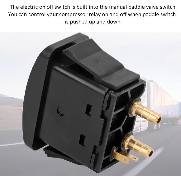 Air Spring Activation Switch Electric Cab Seat Air Lift Valve Switch, 2Pcs Truck RV Air Lift Manual Paddle Valve Switch Paddle Type Push to Snap Tab