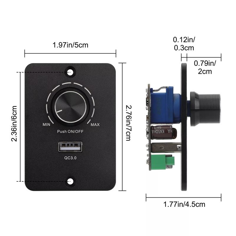 DC 12V PWM Dimmerschalter, 5A PWM RV Wohnmobil Bootslichtschalter QC 3.0 Elektrische Geräte Zubehör