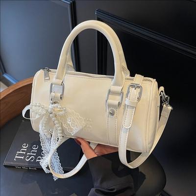 Nova Moda Versátil Bolsa Cilíndrica de Mão Bolsa Transversal Feminina