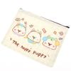 Happy Puppy Cosmetic Bag Lovely Cartoon Little Dog Makeup Storage Bag Travel Toiletry Bag Large Capacity Canvas Storage Pouch
