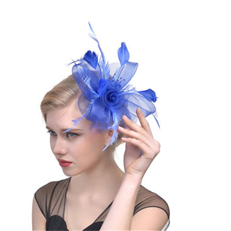 Feather Headdress Handmade Feather Banquet Personal Photo Top Hat Hair Boutique Mesh Feather Headwear Accessories
