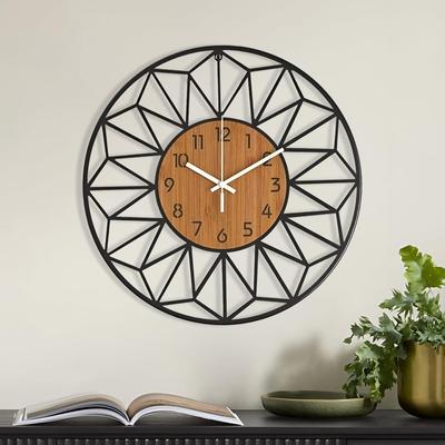 40 cm / Stilvolle Metall-Wanduhr für Wohnzimmer | Moderne antike Hänge-Wanduhr für Schlafzimmer, Flur, Esszimmer, Büro | Große analoge dekorative Uhr