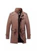 Specially for men's leather jackets, thickened and velvet green middle-aged casual medium and long thermal cotton clothes, medium and long styles