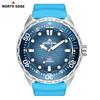 Solar-Powered Men's 300M Waterproof Analog Diving Watch - Stainless Steel