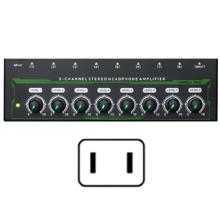 

8 Channel Headphone Amplifier Stereo LED Amplifier US/EU Power Adapter Distributor Headphone Splitter for Studio Stage