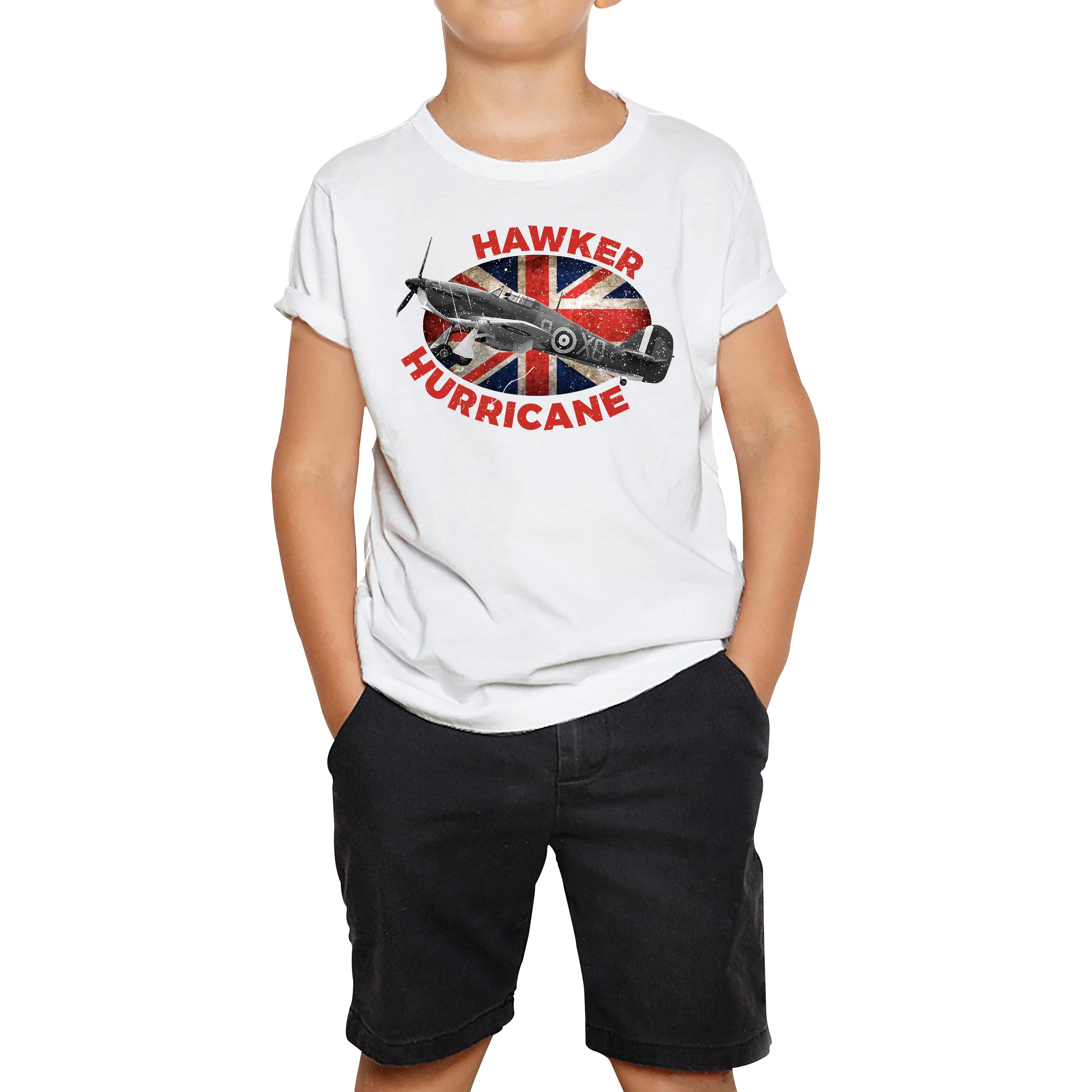 Vintage Hawker Hurricane British Veteran Fighter Aircraft Plane Kids T Shirt 120