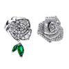 925 Silver-Plated Rose Flower Beads for DIY Pandora Bracelets & Necklaces In Light Luxury Style