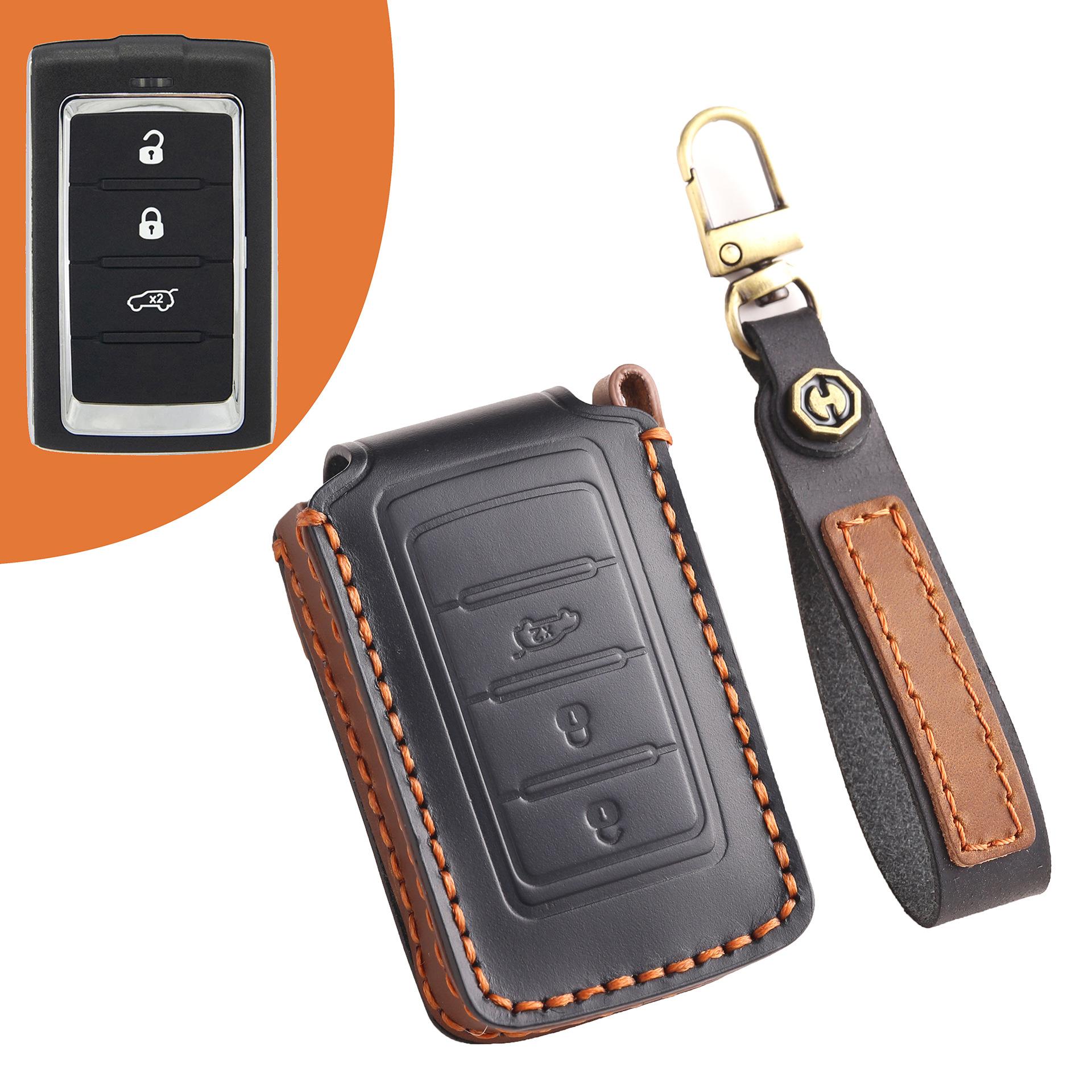 

Applicable to the new Jeep Jeep Grand Cherokee key set, new energy imported version, car keychain case, genuine leather bag.