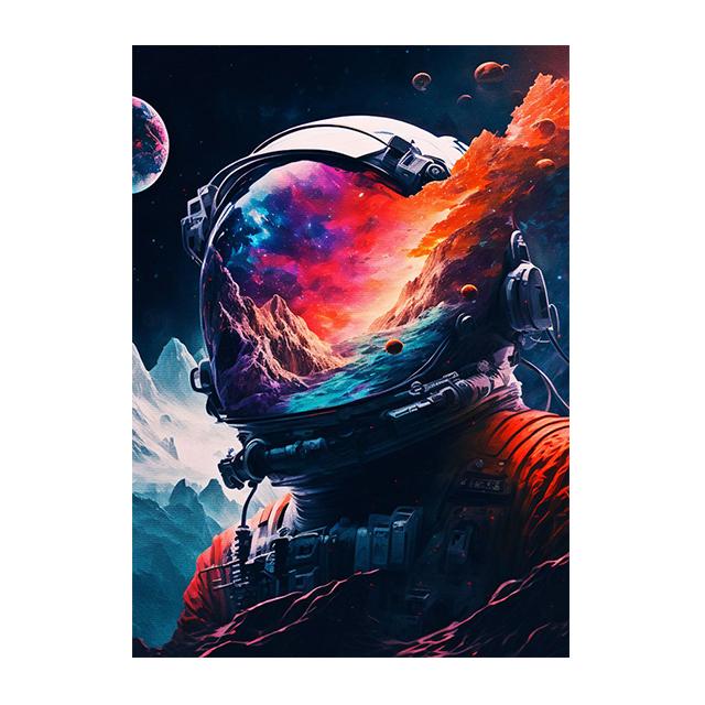 Neon Astronaut In Space Wild Flame Fantasy Landscape Canvas Paintings Wall Art Posters and Prints Living Room Home Decor Picture