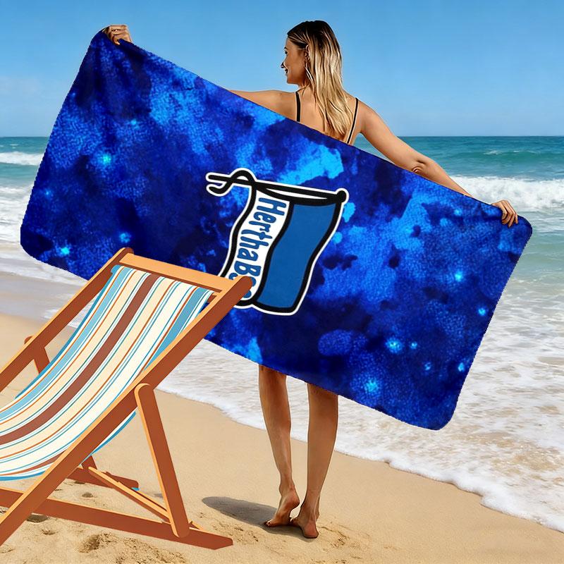 Hertha BSC Print Beach Towel, Large Soft Quick Dry Towel for Beach Camping Swimming
