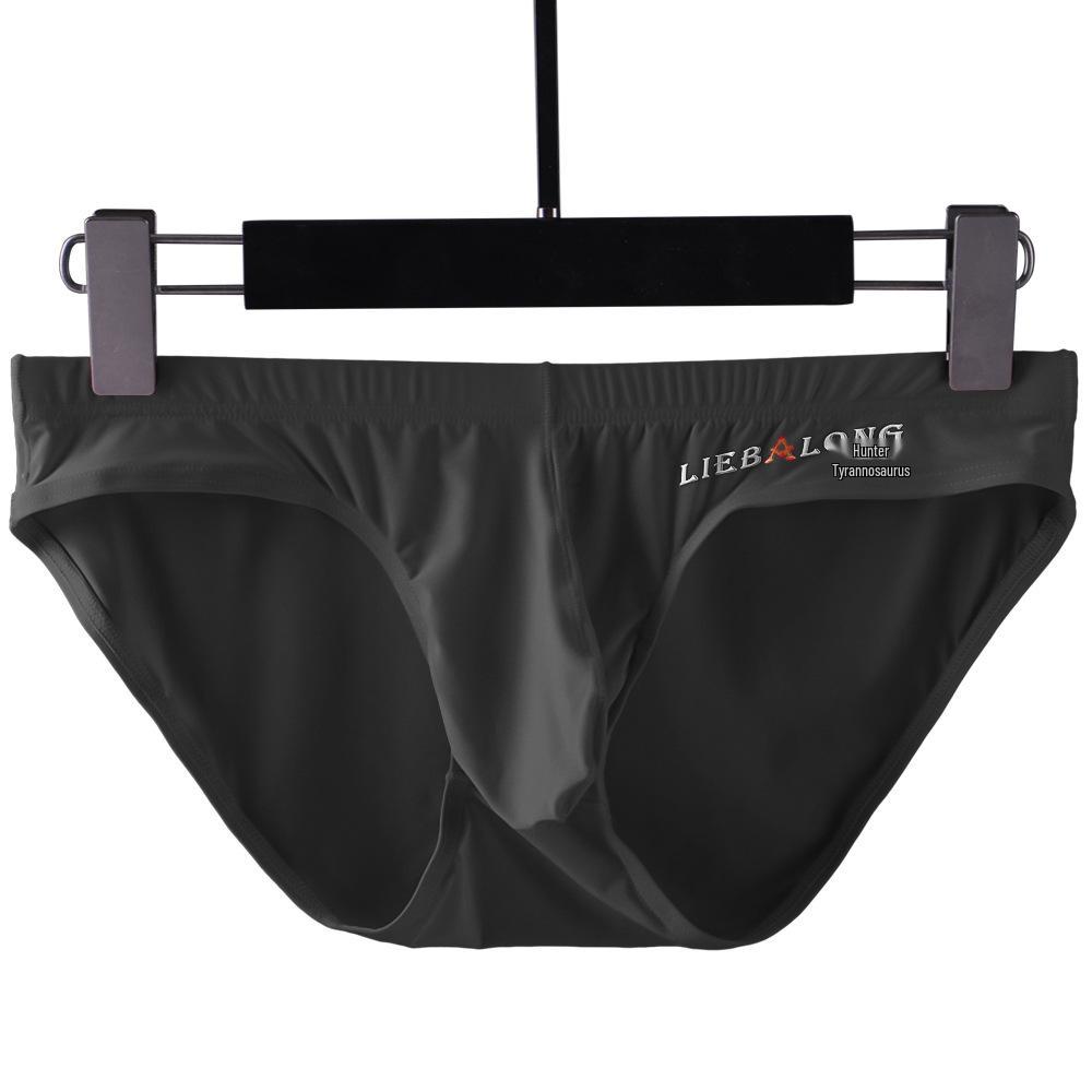 Men's Low Waist Ice Silk Triangle Briefs - Sexy, Thin Style with Bulge Pouch for Trendy Young Men