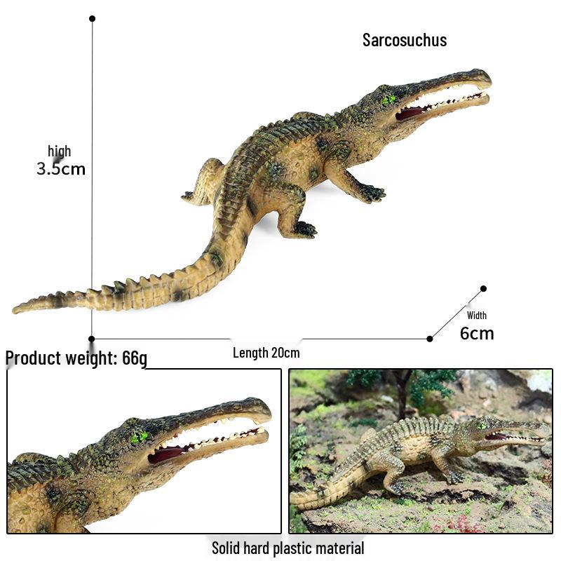 Crocodile Animal Model Toy: Caiman, Gharial, Nile Crocodile, Wild Boar, Deinosuchus - Kids' Educational Ornament