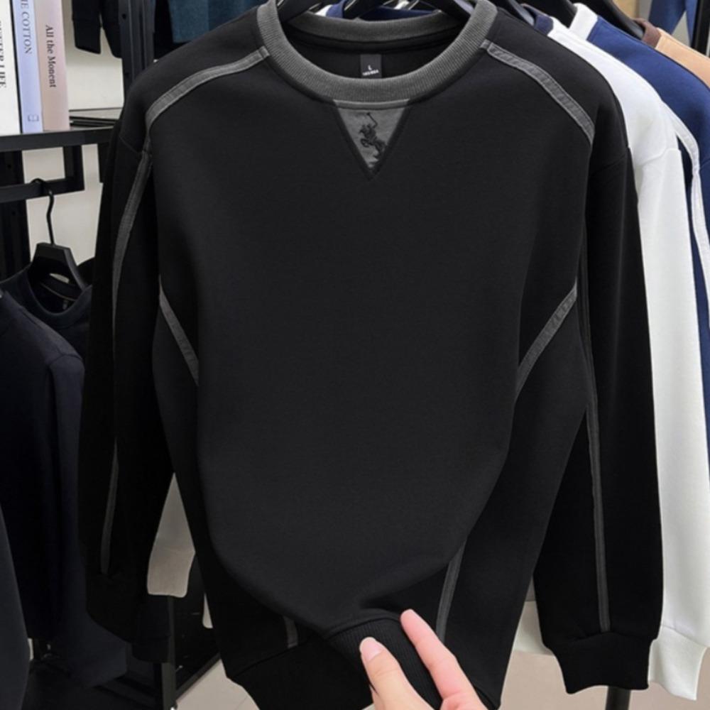 Fashionable and Casual Round-neck Men's Long-sleeved Top for Autumn and Winter Fitness and Sports
