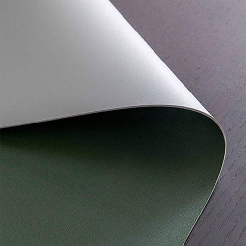 FANIVIN PU Leather Tablecloth, Table Mat, Desk Mat, Vinyl Cloth, Rectangular, Waterproof, Durable, Stain-Resistant, White/Gray, 60*120cm