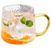 WEIMINGNUO Hammered Glass Mug with Handle