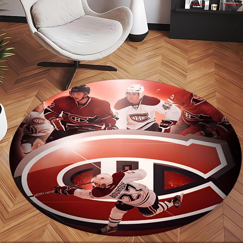 Montreal Canadiens (14) Round Office Rug Decorative Floor Rug for Office Bedroom Living Room and Home Space