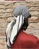 Nordic style silk striped pattern large square scarf punched silk scarf ins classic versatile handmade hand roll