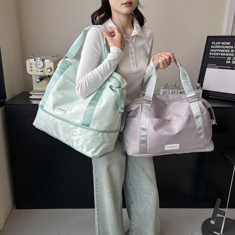 Short-distance large-capacity women's trolley case boarding fitness handbag folding luggage storage travel bag