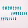 Décorations d'Art pour Ongles Punk Bleues Moyennes Translucides 24 Pièces