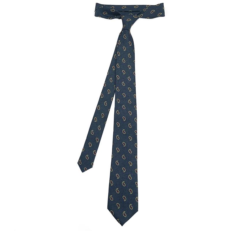 Fashion Style 7 Cm Jacquard Retro Striped Neck Tie Green Versatile Casual Ins Neck Ties for Men and Women Shirt Accessory