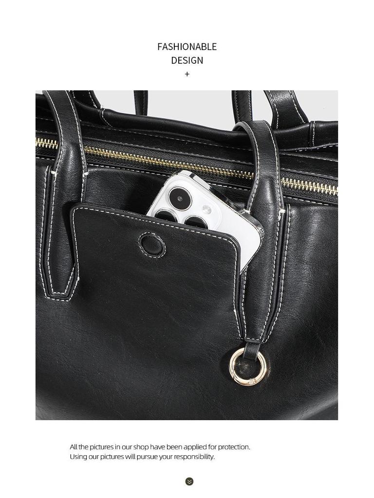 2025 Autumn/Winter High-End Retro Single Shoulder Tote - Large Capacity Commuter Handbag for Women