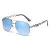 Pilot Polarized Vintage Sunglasses Gradation Lens Metal Chain Frame Eyewear Double-Beam Fashion Uv400 Sun Glasses For Men Women
