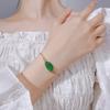 Jewelry Bracelet Chalcedony Gourd Safety Buckle Leaf Bracelet Light Luxury High Sense New Chinese Women