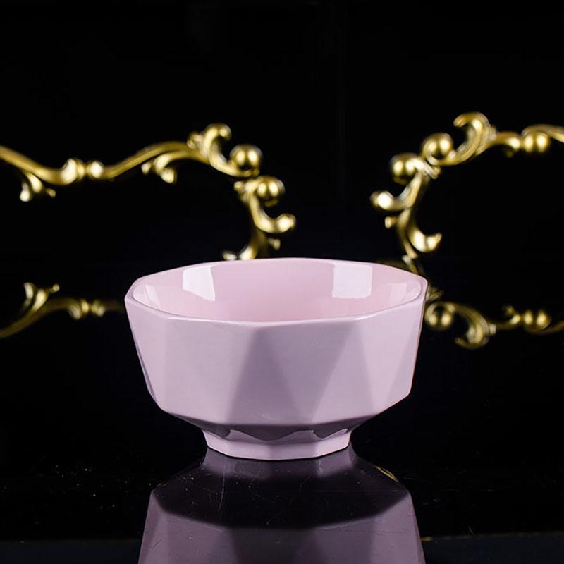 Diamond Bowl Creative Japanese-style Pure Color Household Ceramic Rice Bowl Instant Noodle Bowl