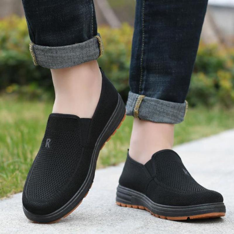 Zapatos Casuales Ligeros Antideslizantes de Malla Transpirable para Hombre, Slip-On para Caminar, Mocasines