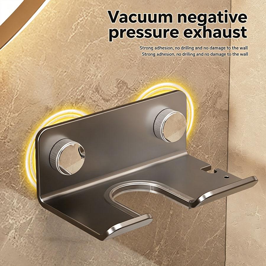 1pcs No-drill Hair Dryer Storage Rack Wall Mounted Electric Blow Dryer Holder for Home Use in Bathrooms