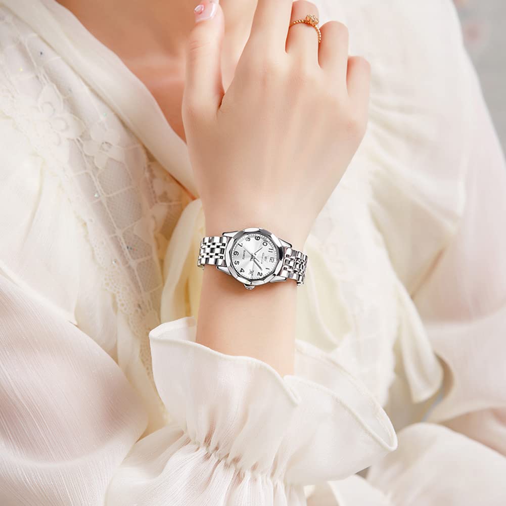 OLEVS Easy Hand Japanese Day Women White Women's Watch, Quartz, Popular, Women's Watch, Watch, Women's, Waterproof, Business, Movement, Date,