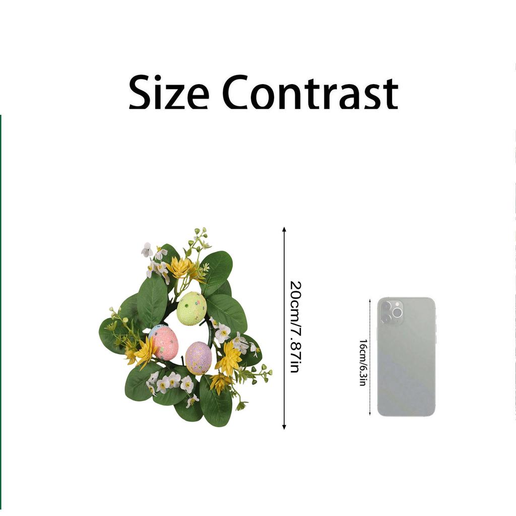 3D 20cm Easter Party Artificial Flower Desktop Decoration Candlestick Candle Wreath Arrangement Easter Egg Wreath
